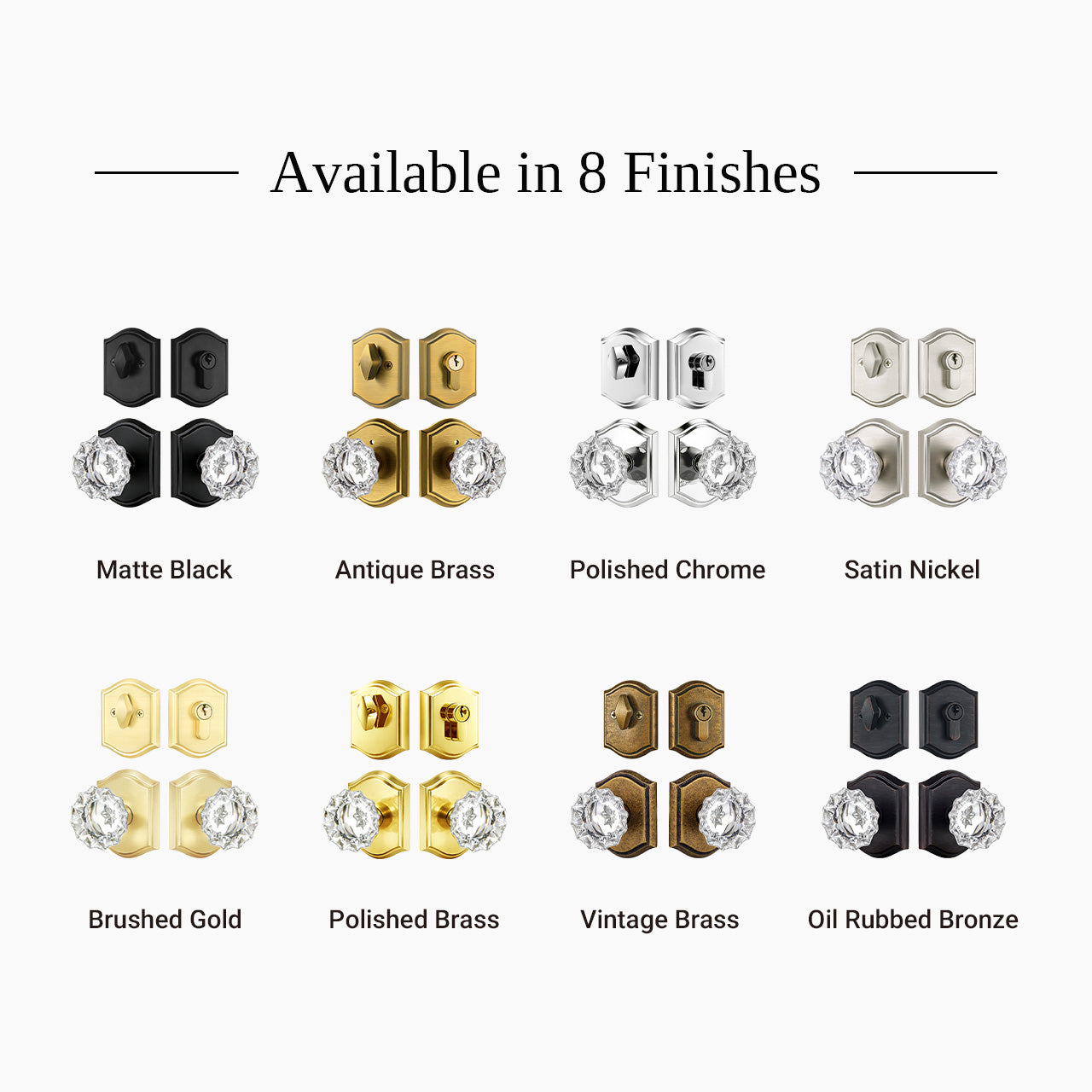 front door knob and deadbolt set available in multiple finishes including black gold nickel SENY