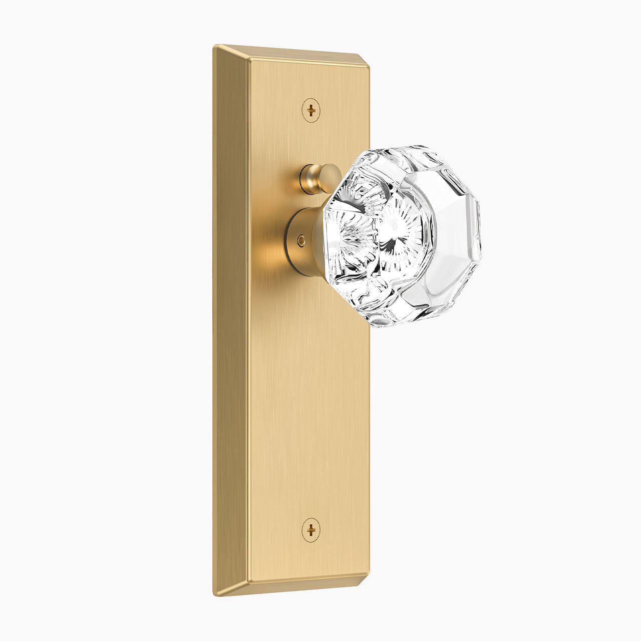 SENY glass door knob with decorative backplate for interior doors