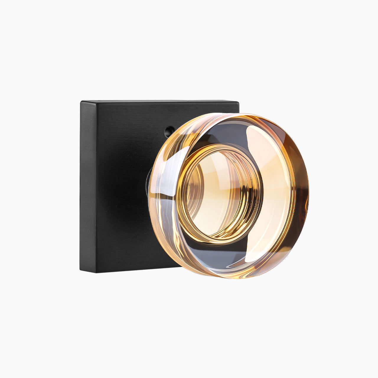 SENY Glass Interior Door Knobs with Round Crystal Knob & Square Rosette