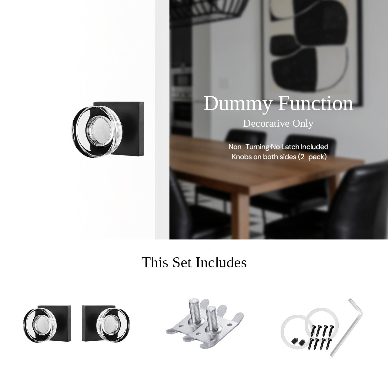 glass door knobs interior dummy function decorative use SENY