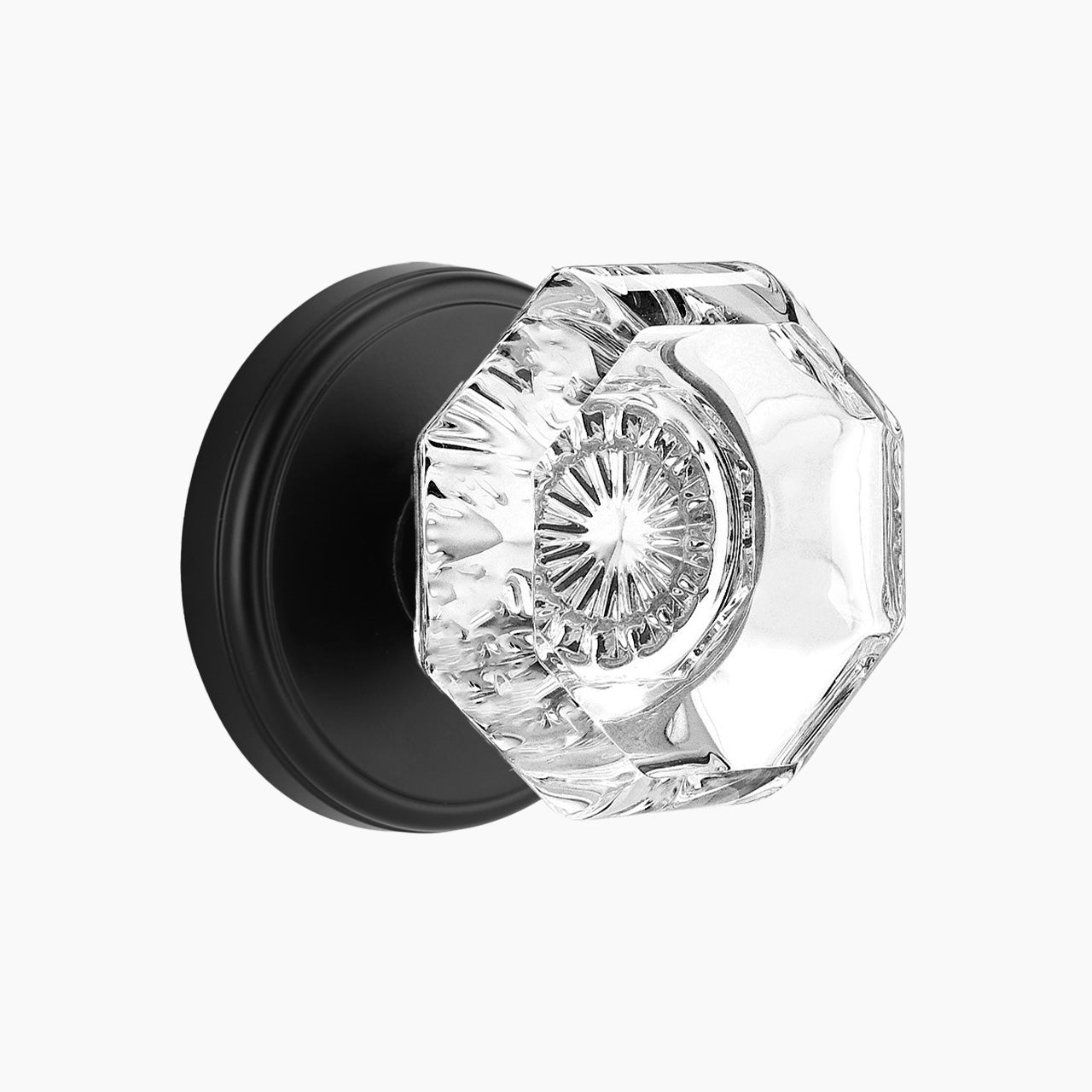 SENY indoor glass door knobs matte black passage function