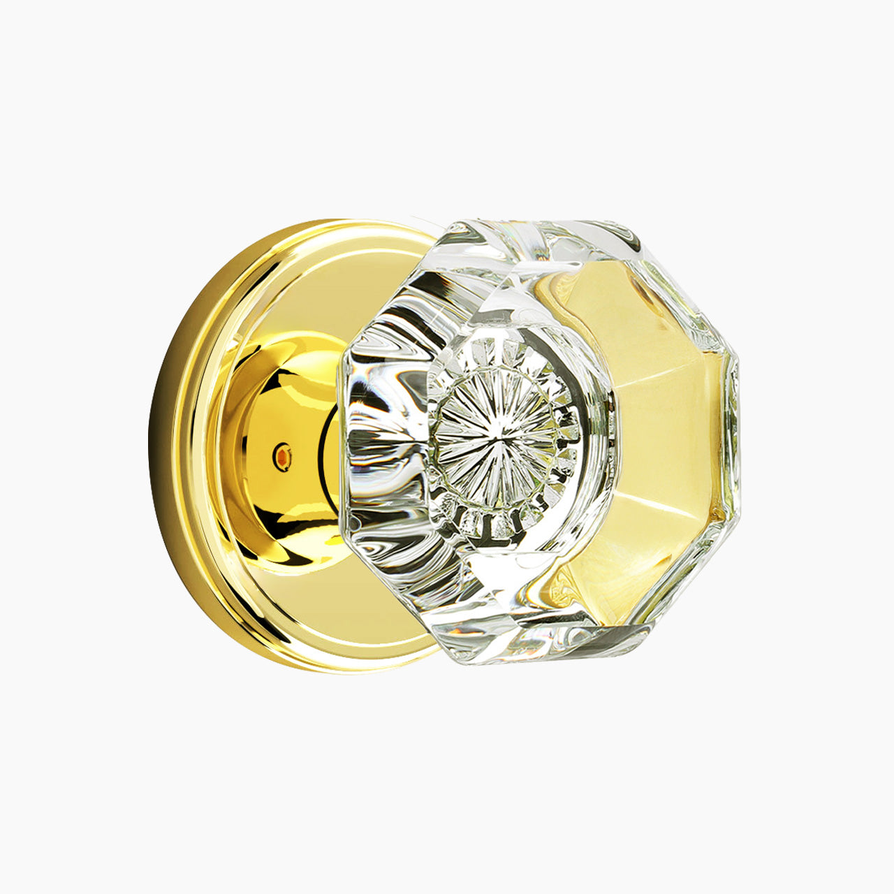 SENY indoor glass door knobs polished brass dummy function