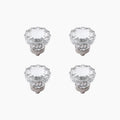 Floral Crystal Cabinet Knobs – Vintage Glass Drawer Knobs for Kitchen, Dresser & Furniture (4 Pack) - Seny Hardware