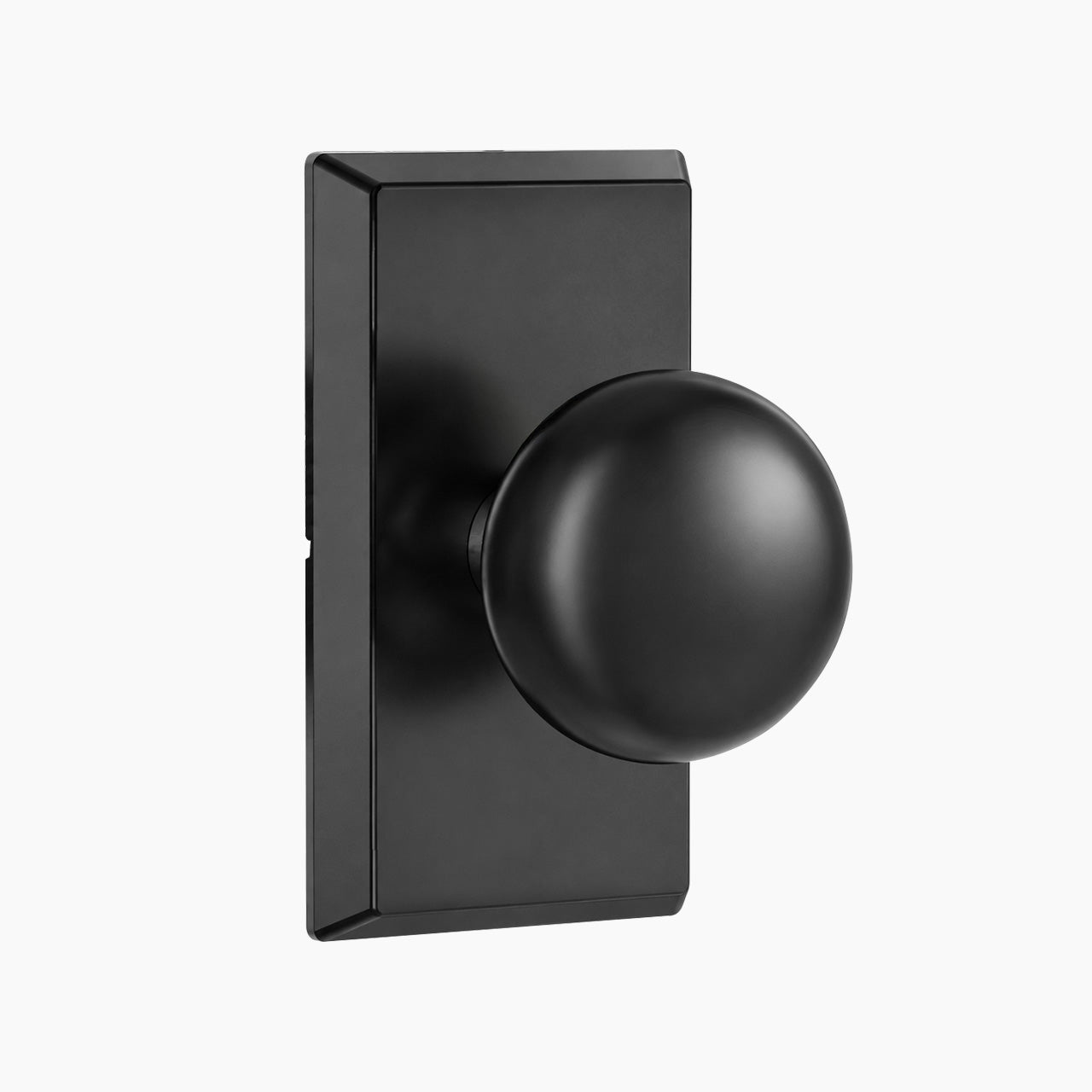 Matte black modern vintage dummy door knob with rectangular rosette SENY