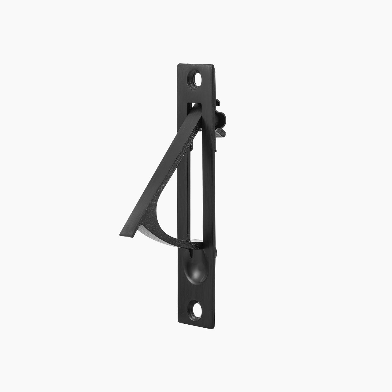 Matte black pocket door edge pull with recessed flush mount design SENY