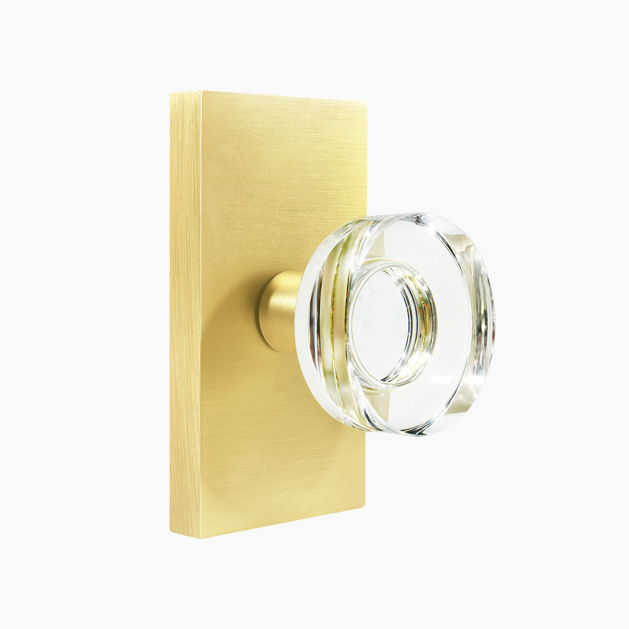 SENY modern crystal door knob brushed gold passage function