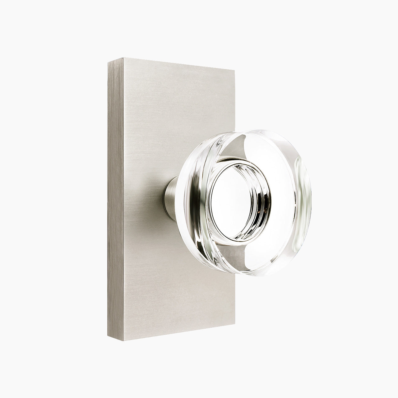 SENY modern crystal door knob satin nickel dummy function