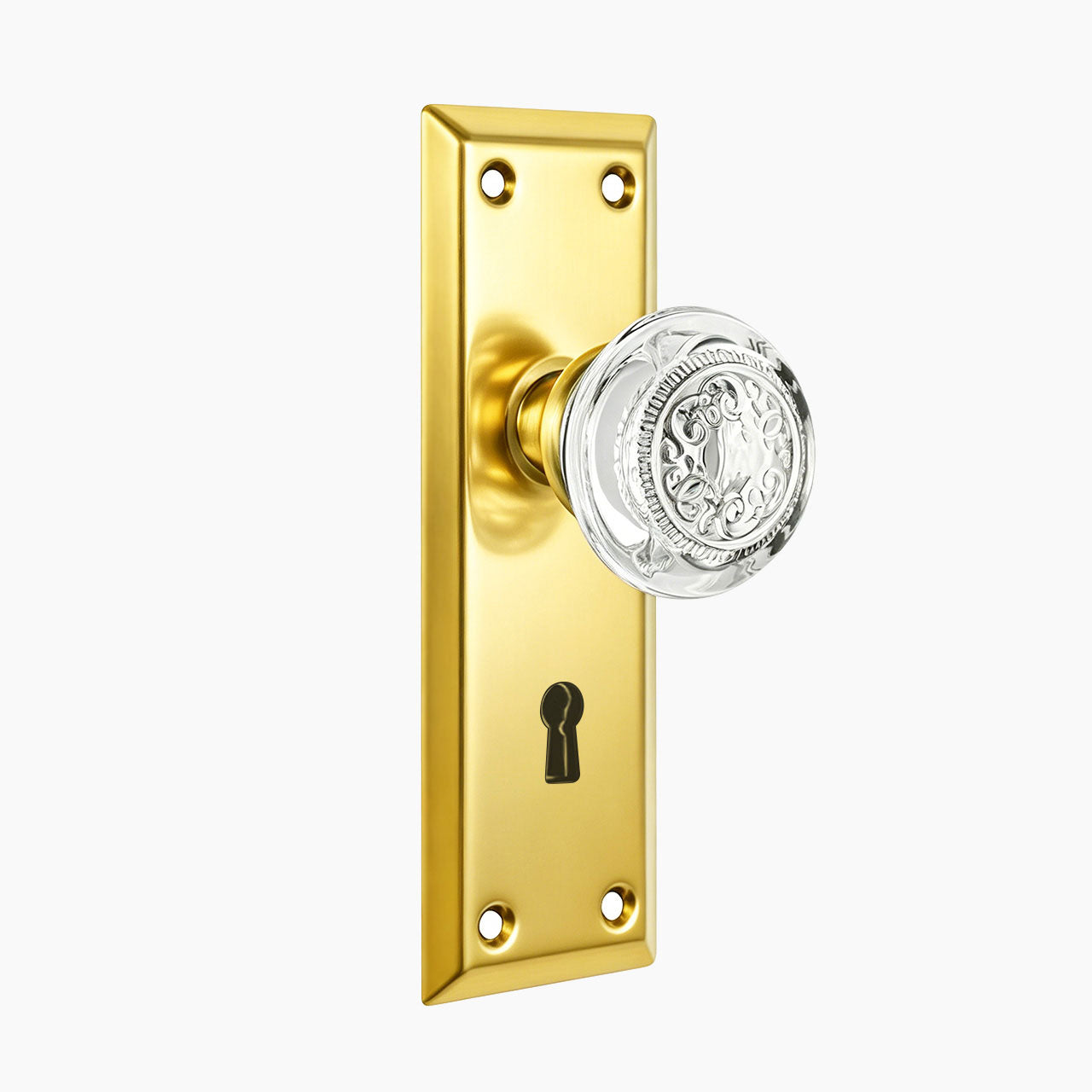SENY Mortise Entry Lock Set with Embossed Crystal Knob – Decorative Front Door Lock
