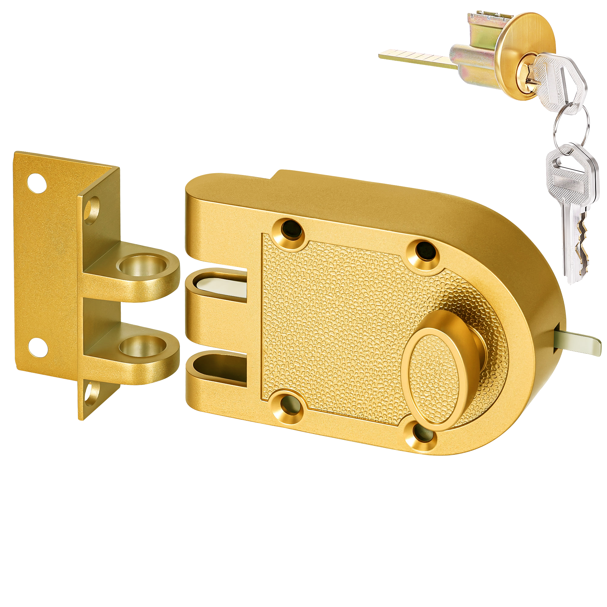 SENY Jimmy Proof Deadbolt Night Latch, Single & Double Cylinder Surface-Mounted Security Lock for Front Doors
