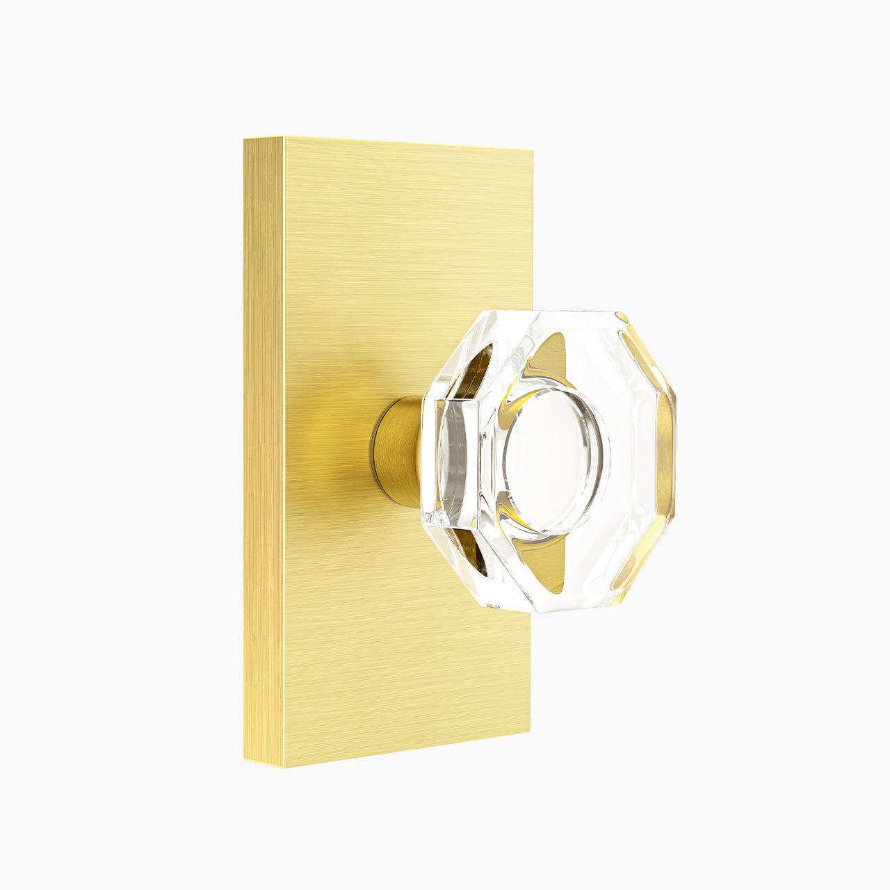 Octagon Crystal Door Knob with Rectangular Backplate | SENY