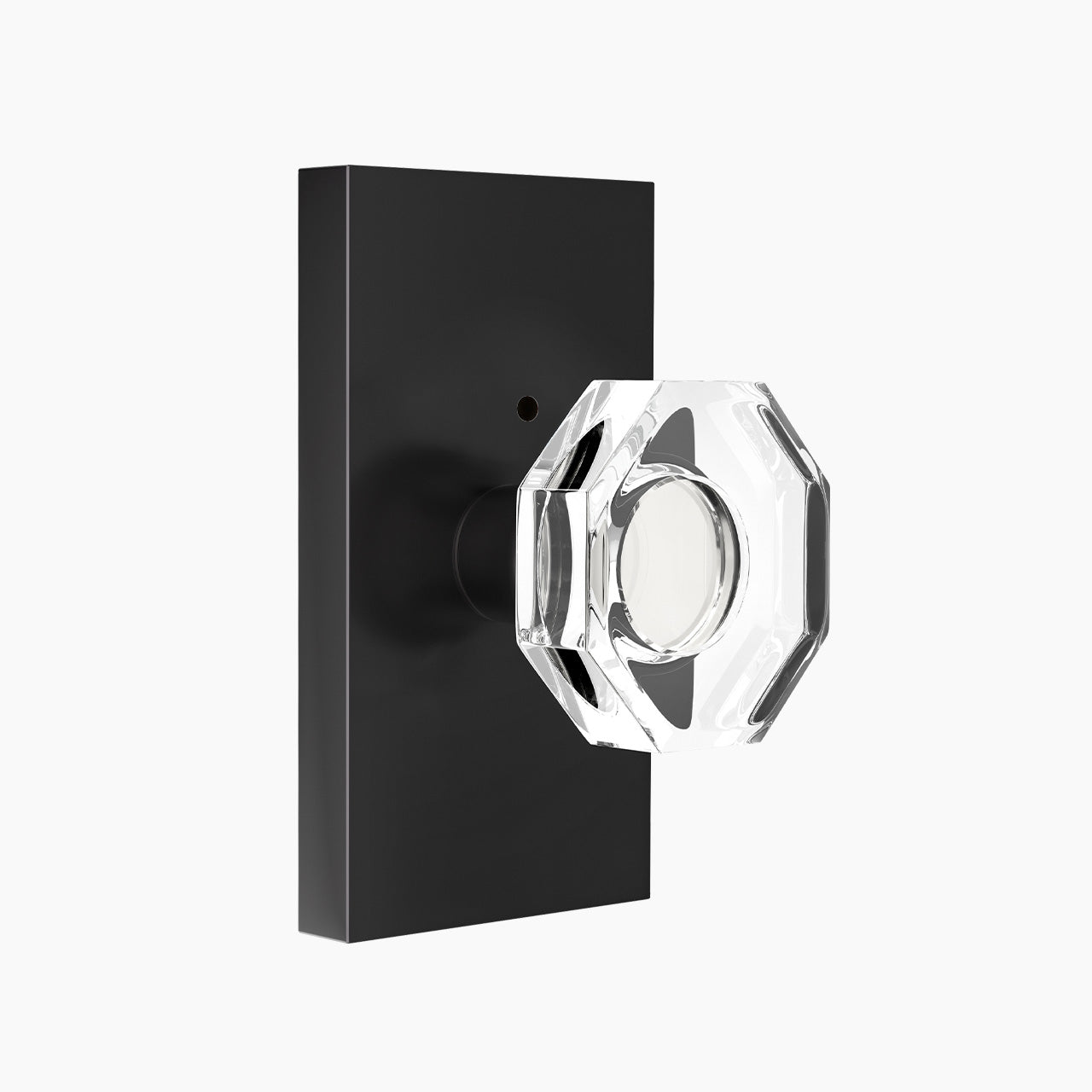 SENY octagon crystal door knob matte black privacy function