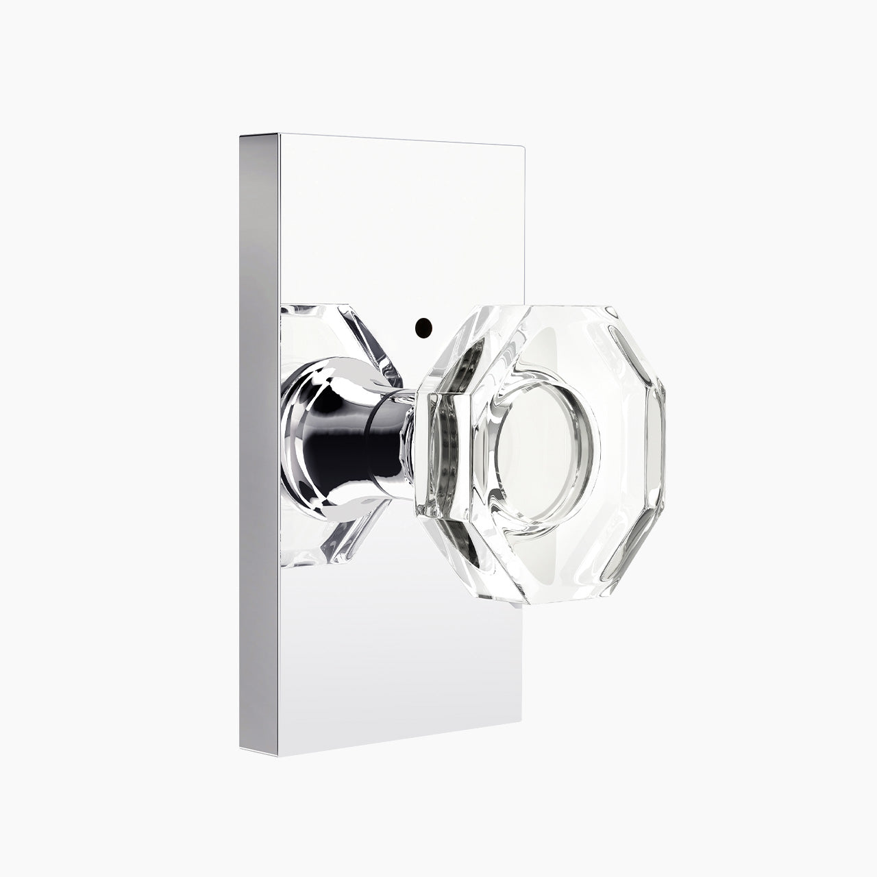 SENY octagon crystal door knob polished chrome privacy function