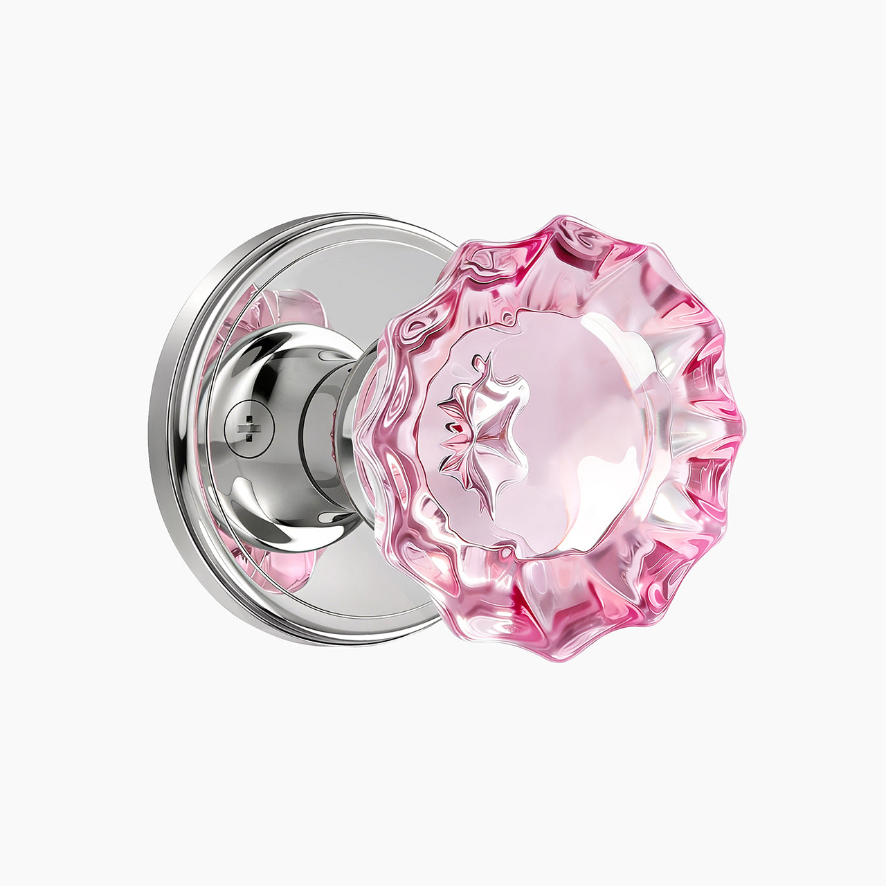 SENY Floral Crystal Door Knob with Round Rosette Antique Style Interior Hardware