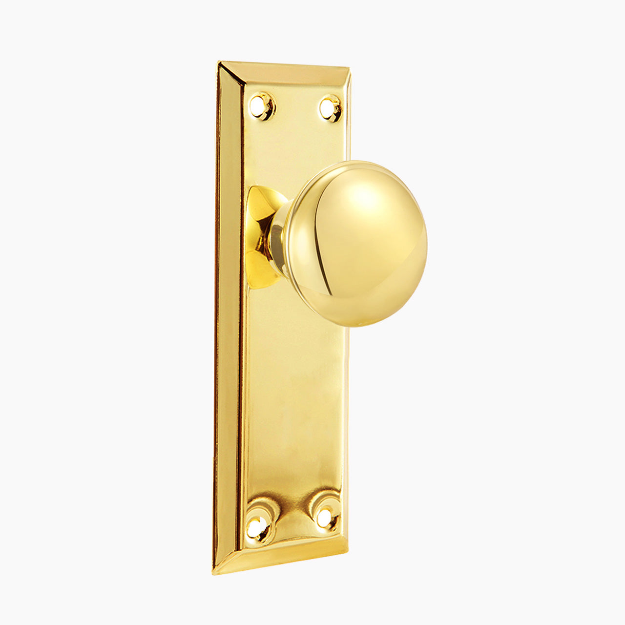 Polished brass decorative dummy mortise lock set with ornate styling, SENY