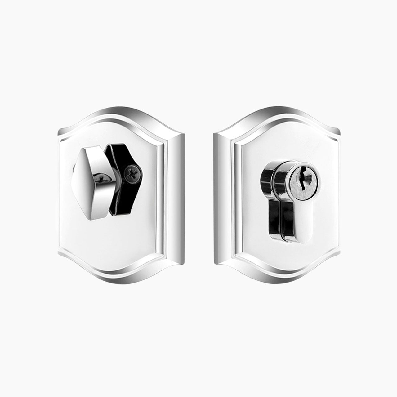 Polished chrome decorative deadbolt lock for exterior doors SENY