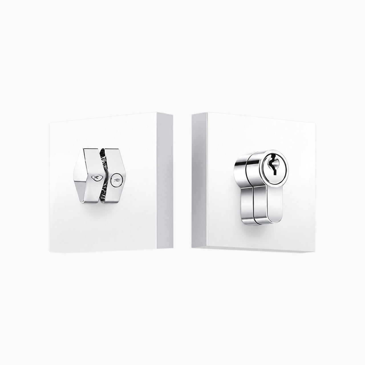 Polished chrome square deadbolt lock for contemporary doors SENY