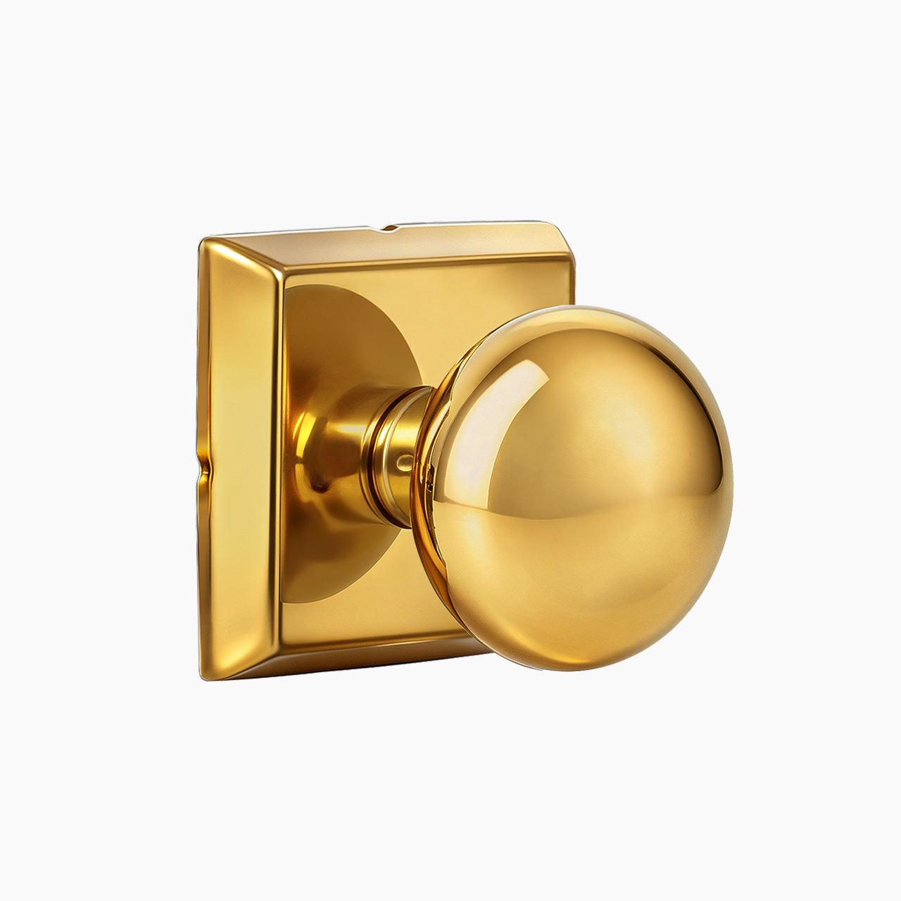 Polished gold modern round dummy door knob with square rosette SENY