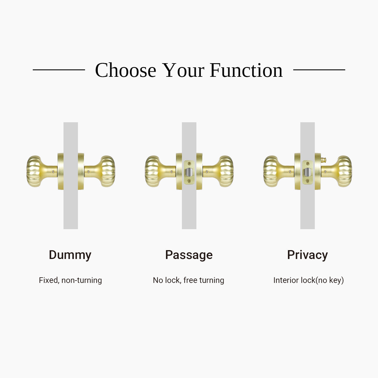 Decorative pumpkin door knob available in passage privacy and dummy functions, SENY