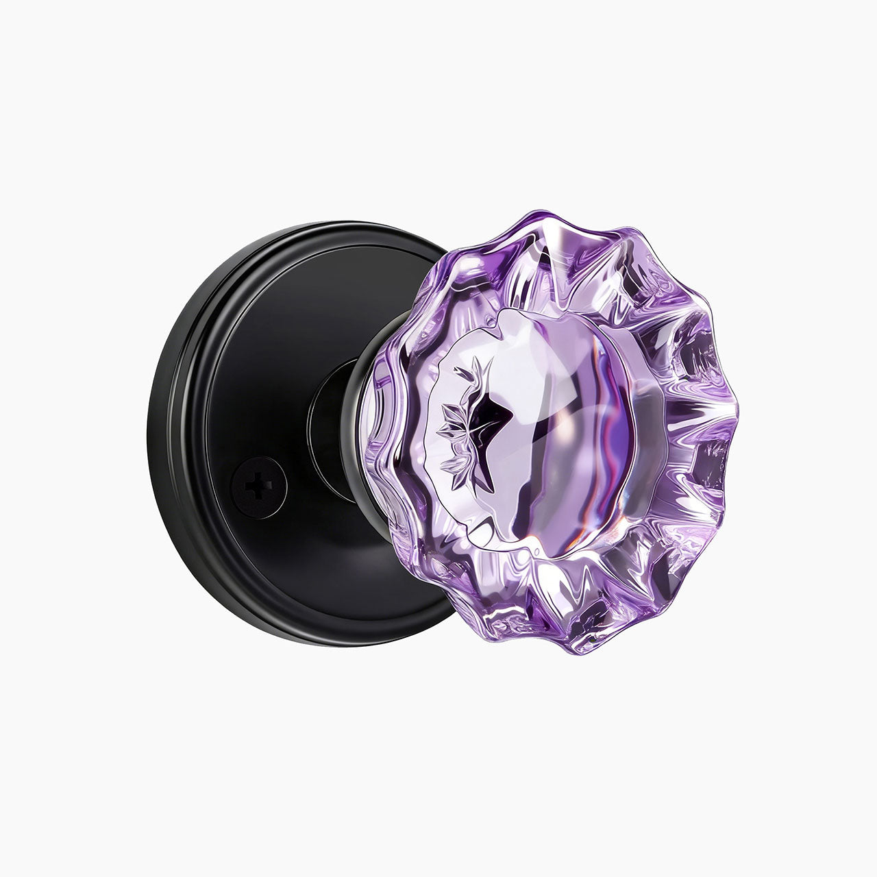 SENY Floral Crystal Door Knob with Round Rosette Antique Style Interior Hardware