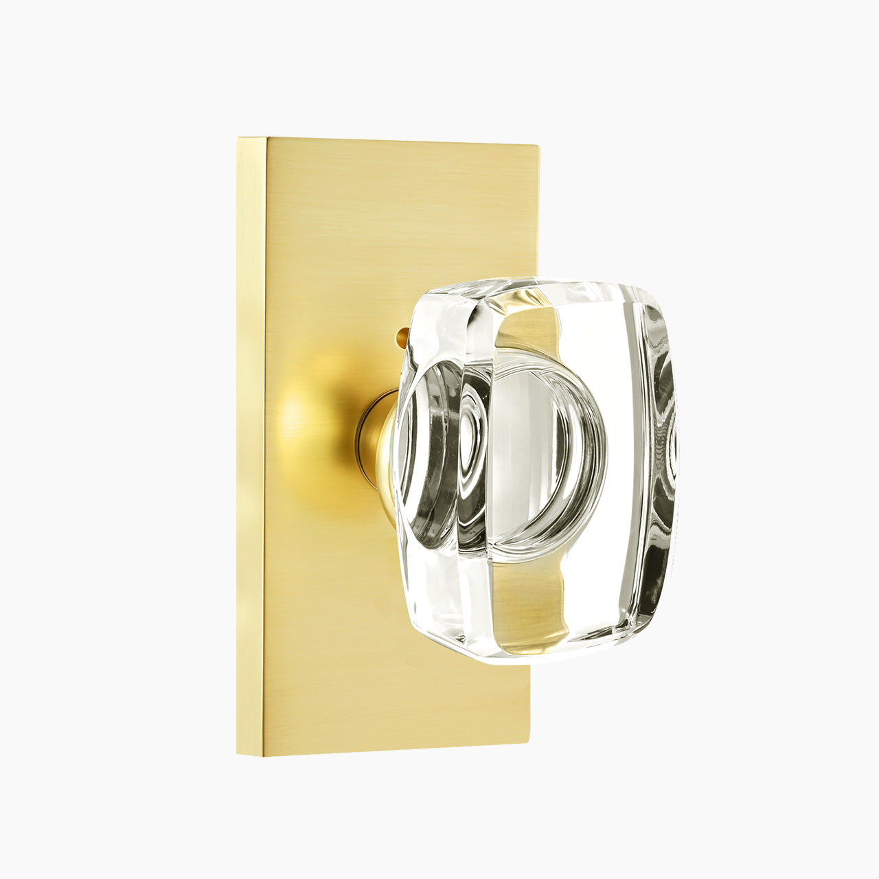 SENY rectangular crystal door knob brushed gold privacy function