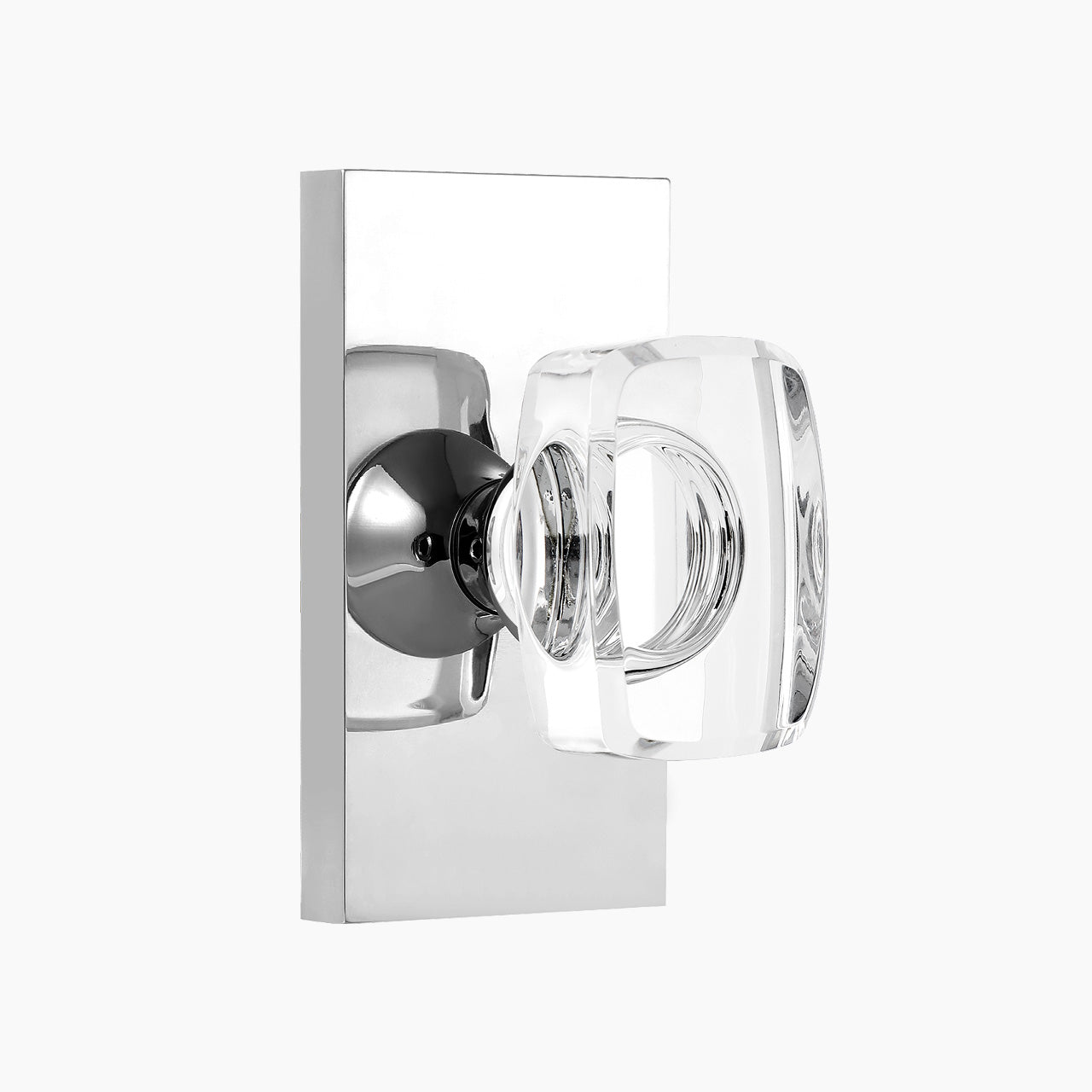 SENY rectangular crystal door knob polished chrome passage function