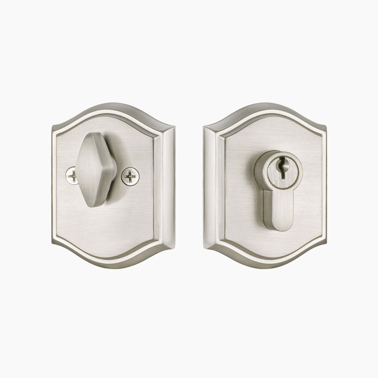 Satin nickel decorative deadbolt lock for front doors SENY