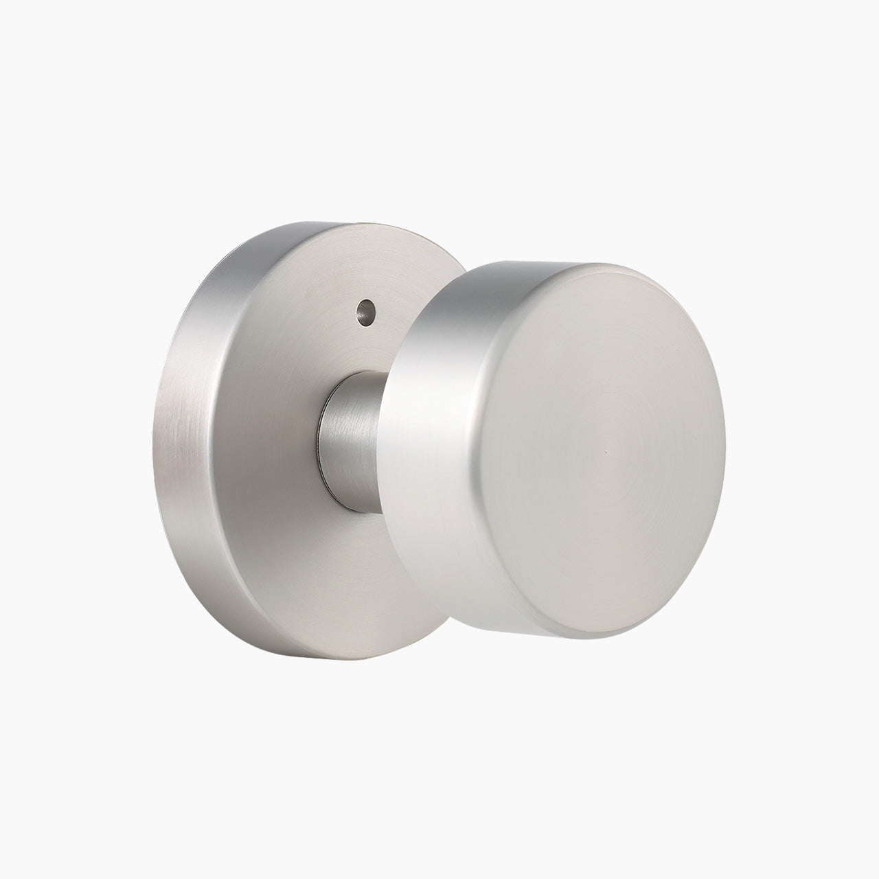 Satin nickel modern privacy door knob for bathroom doors, SENY