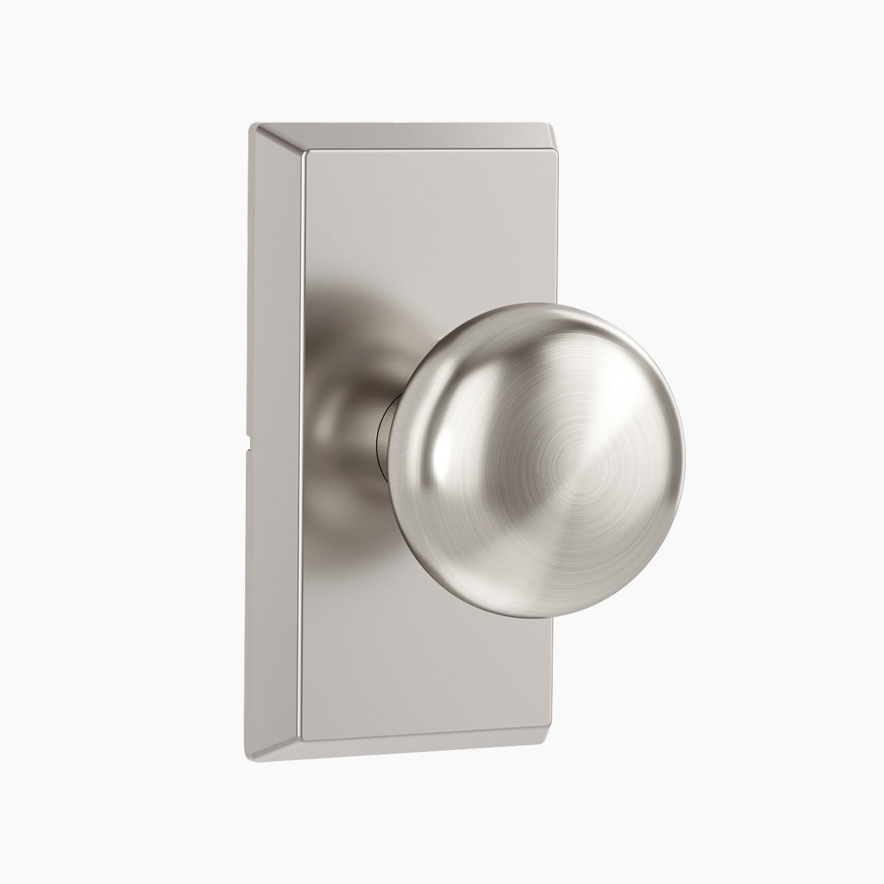 Satin nickel modern vintage dummy door knob with rectangular rosette SENY