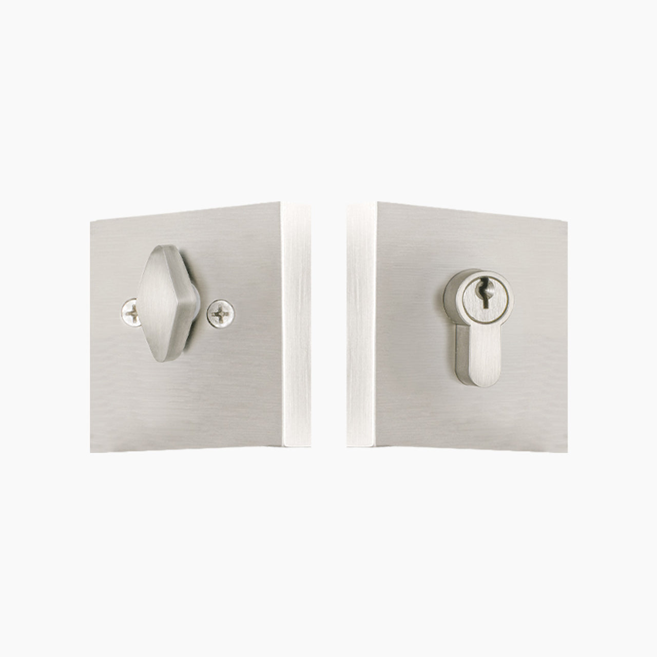 Satin nickel square deadbolt lock for modern entry doors SENY