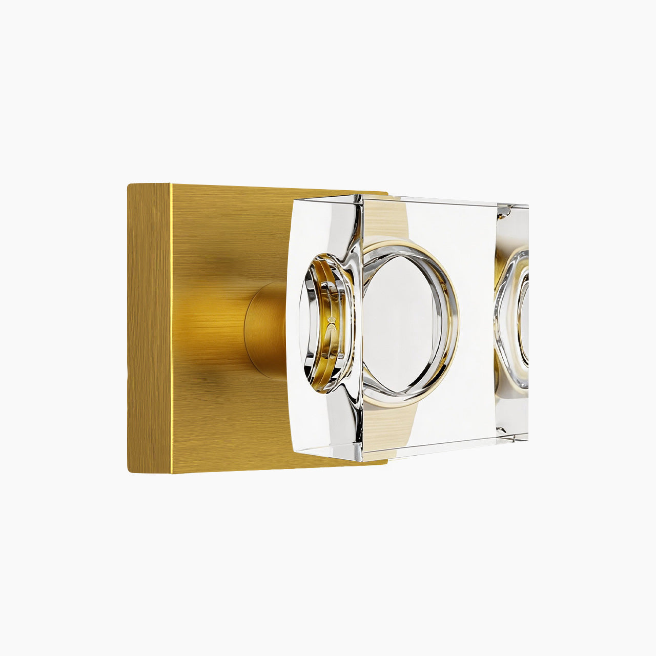 square backplate door knob antique brass finish passage function SENY