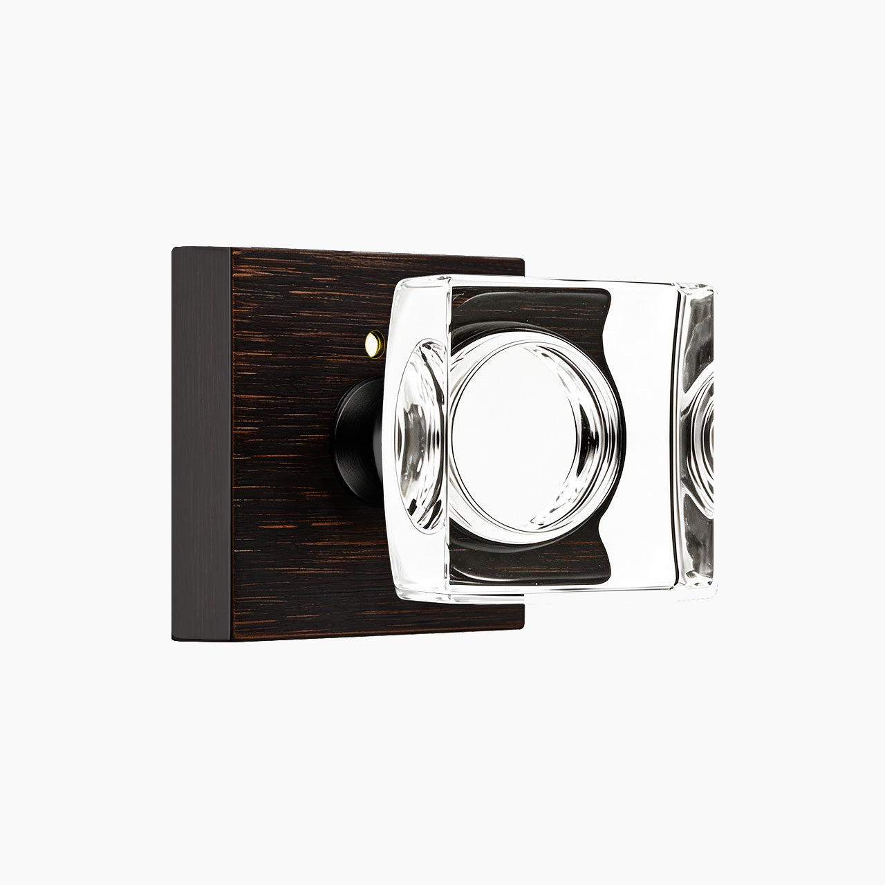 square backplate door knob front view with crystal knob on white background SENY