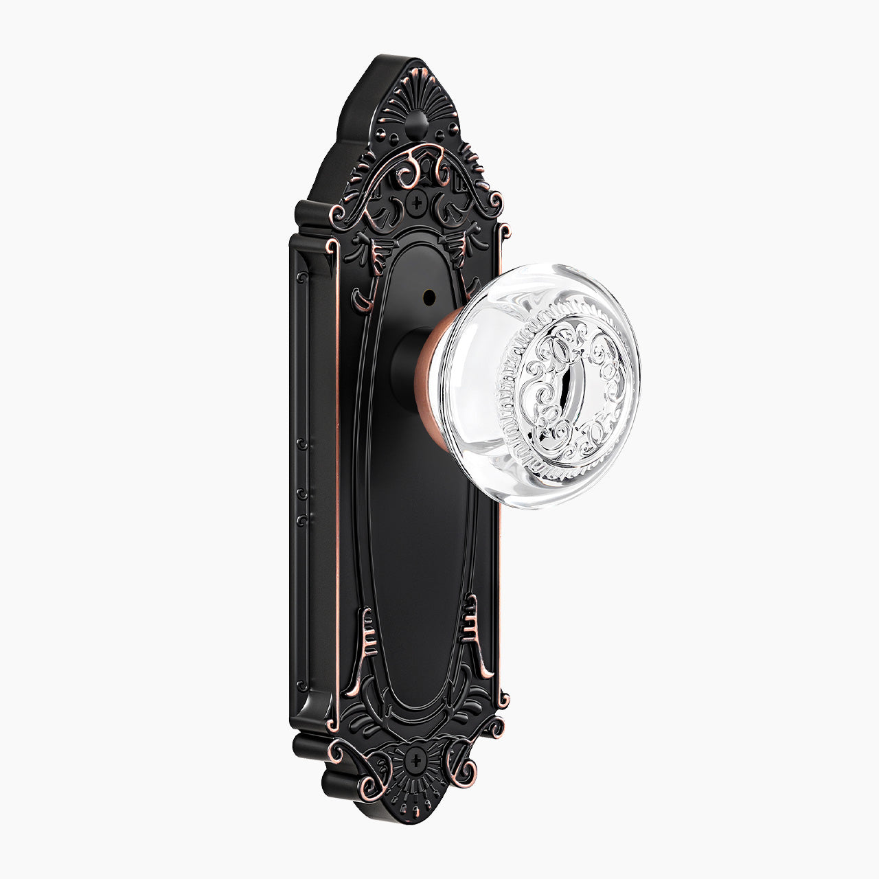 Vintage Crystal Door Knob with Antique Backplate | Privacy