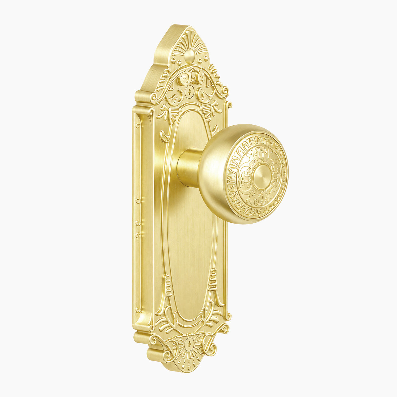 SENY Vintage Door Knob with Backplate – Ornate Antique Interior Door Hardware