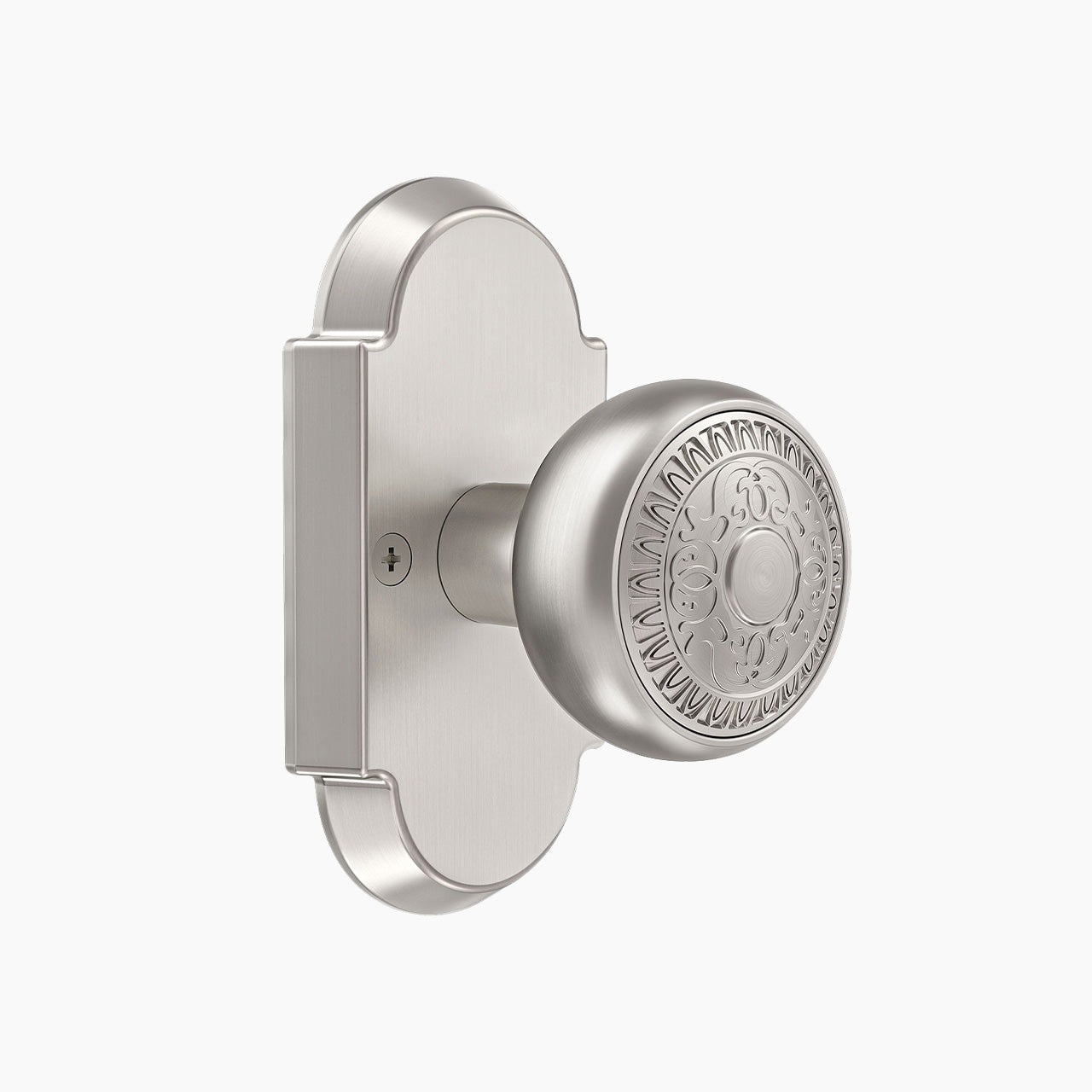 vintage door knobs with backplate satin nickel dummy function SENY