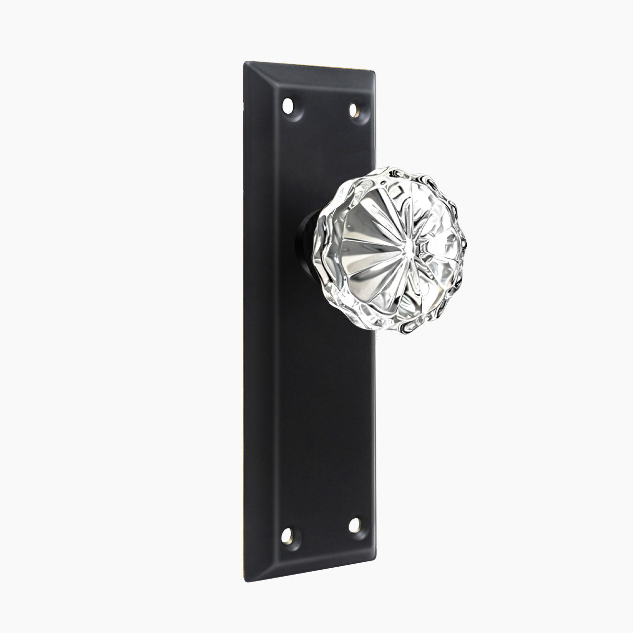 vintage dummy door knob matte black with decorative backplate SENY