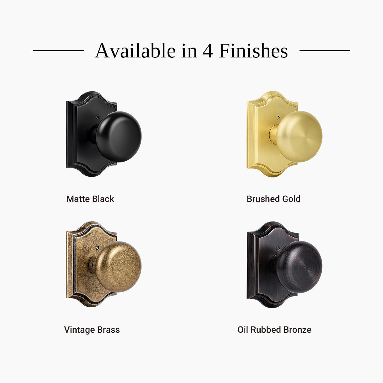 Vintage round door knob available in multiple finish options SENY